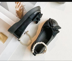 Girls Leather Shoes for Wedding Party Early Autumn