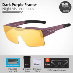 Sunglasses Flip Up Lens Polarized Glasses Fit Over Sunshade MTB Road