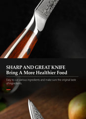 3.5'' Inch Paring Kitchen Knife Handmade Damascus Steel Rosewood Handle