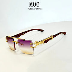 Sunglasses Women Square Rimless Sunglasses For Men Vintage