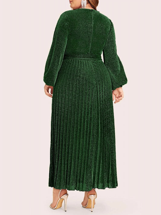 Plus Size Women Clothing Elegant Long Sleeves Female Maxi
