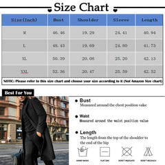 mens coats Autumn Winter Long Trench Coat woolen Solid Color Mid-Length