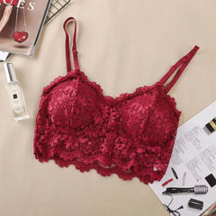 French Beautiful Back Bra Women'S Thin Lace Beautiful Back Bra No Steel Ring Sling