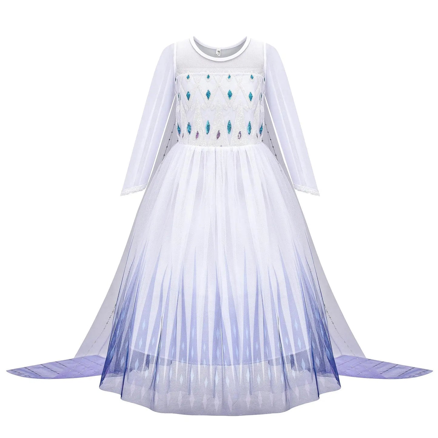 Girls Dress Children Mesh Print Princess Dress Kids Anna Cosplay
