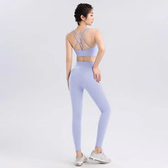 Women Yoga Set 2pcs Sport Suit Gym wear Workout Clothes Sports Crop Top High Waist
