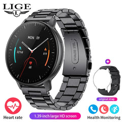 LIGE 2025 Smart Watch Women Bluetooth Call Custom Dials Watches Blood Oxygen Monitor Sport Men Smartwatch Ladies For Android IOS