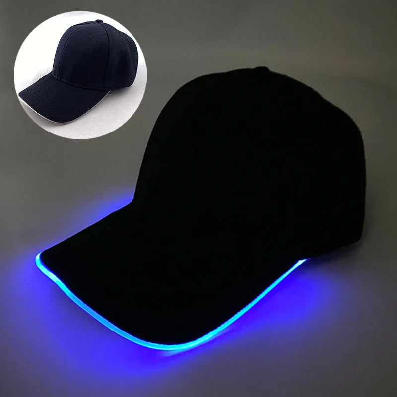 Hot LED Light Up Baseball Cap Neon Colorful Glowing Adjustable Sun Hats For Women Men Night Running Caps Travel Supplies