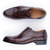 Classic Brogue Shoe Men's Business Suits Matches Genuine Cowhide Handmade