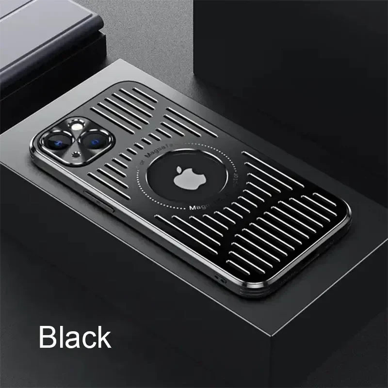 Better Heat Dissipation Aluminum Metal Phone Case For iPhone 17 16 15 14 13 12 Pro Max Back Cover