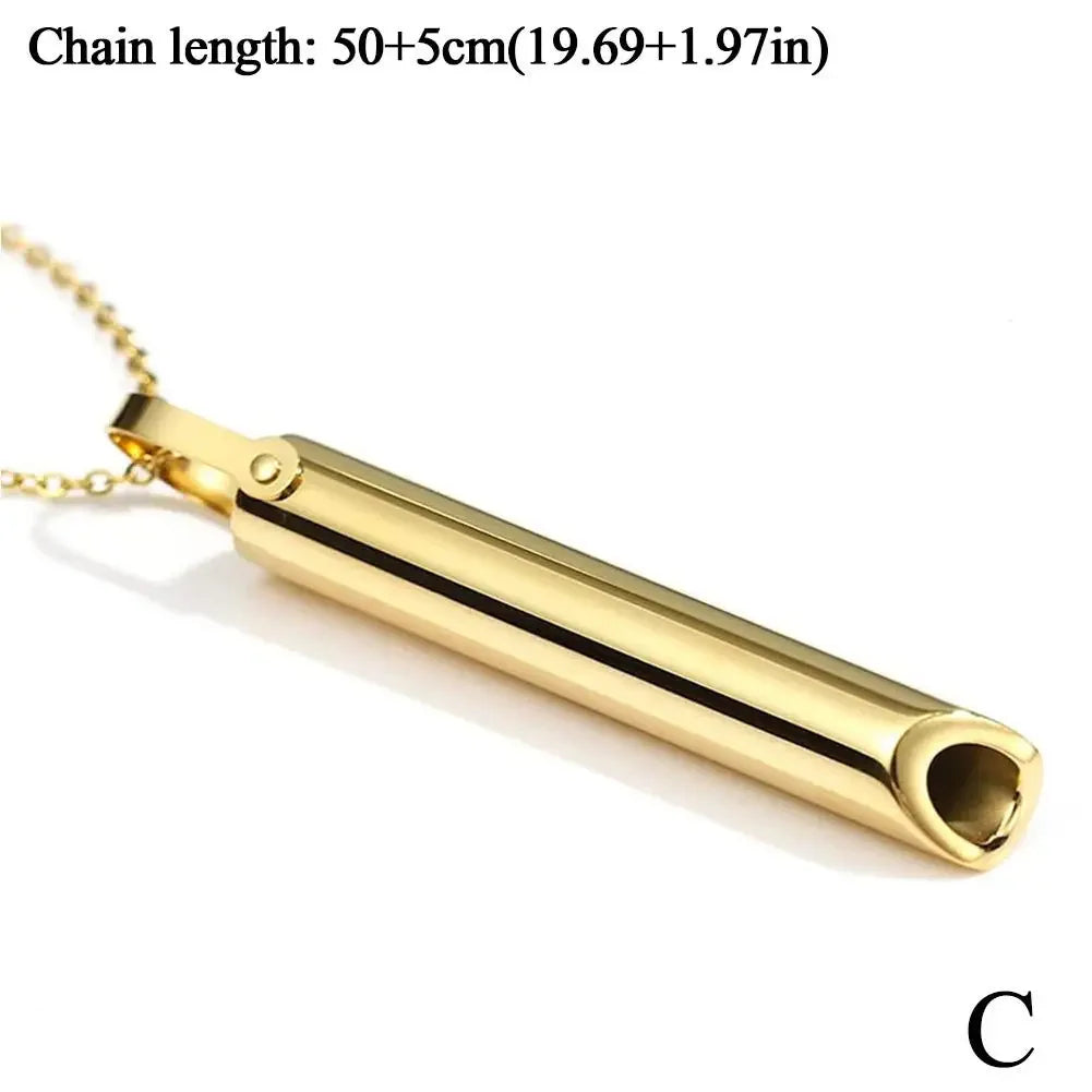 Stainless Steel Breathlace Necklace Quit Smoking Anxiety Relief Anti Vaping Necklace Breathing Necklace For Anxiety Mindful
