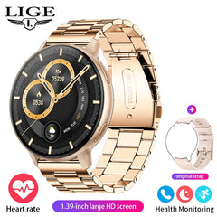 LIGE 2025 Smart Watch Women Bluetooth Call Custom Dials Watches Blood Oxygen Monitor Sport Men Smartwatch Ladies For Android IOS