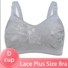 Black Big Women Bras Plus Size Lace Bra For Women Unlined Full Coverage Thin