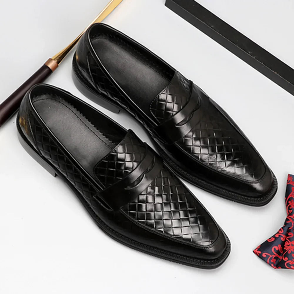 Tassels Mens Dress Shoes Leather Loafers Men Breathable Formal Wedding