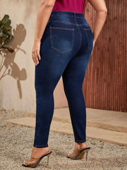 Plus Size Skinny Jeans for Women Full Length High Waist Women Jeans