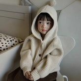 Baby Girls Boys Sweater Autumn Fashion Knitted Hooded Cardigan Versatile Jacket Coat