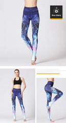 Cloud Hide Yoga Pants Women High Waist Trainer Sports Leggings Long Tights Floral