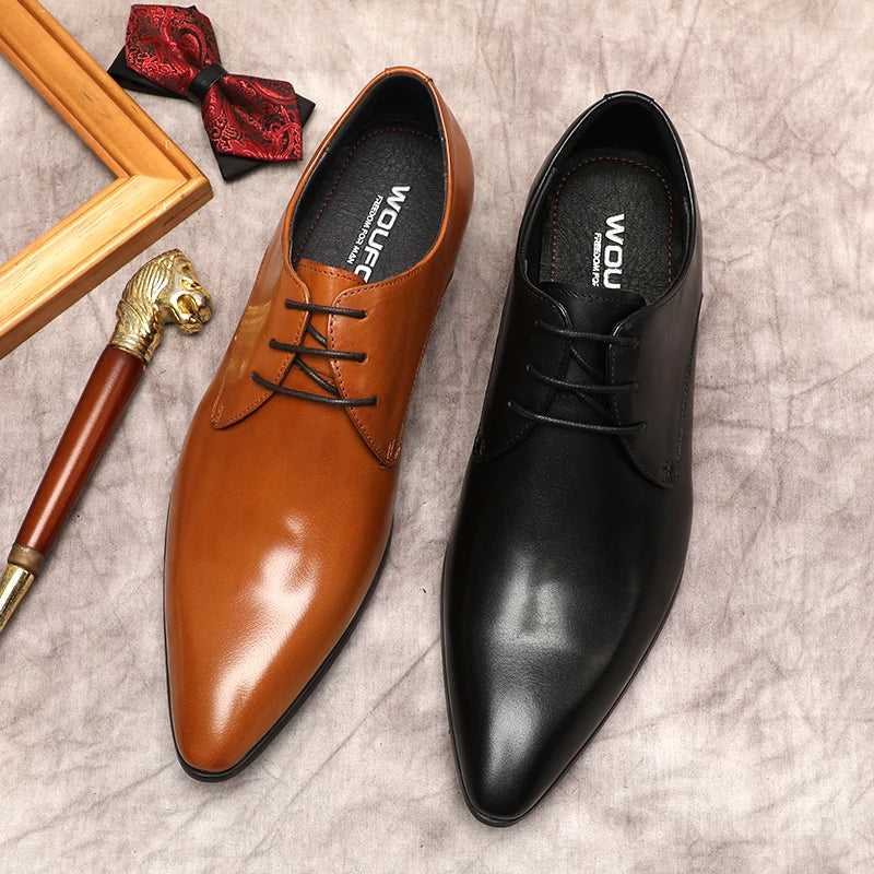 Leather Formal Shoes For Men Genuine Leather Italian Dress Shoes Men Black