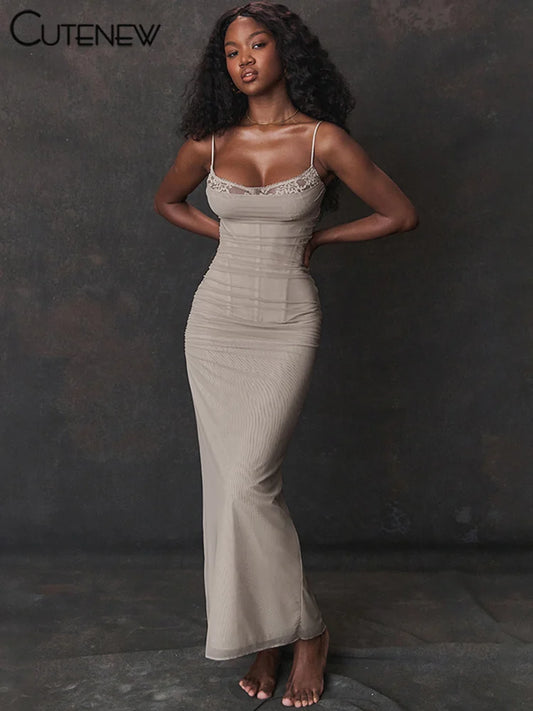 Formal attire Dresses: Maxi Dress Women Halter Spaghetti Lady Long Dresses Girls