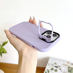 Kickstand Phone Case for iPhone 15 Pro Max 16 Pro Solid Color Matte TPU Funda Lens Protector Cover for iPhone 16 15 14 13 12 11