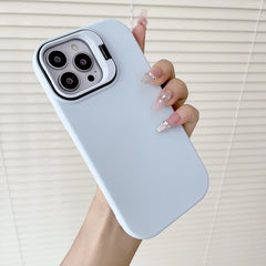 Kickstand Phone Case for iPhone 15 Pro Max 16 Pro Solid Color Matte TPU Funda Lens Protector Cover for iPhone 16 15 14 13 12 11