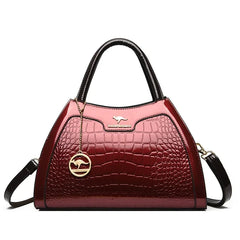 Luxury Patent Leather Handbags for Women Designer Crocodile Pattern Women's Shoulder Crossbody Bag Hobos Ladies Messenger Stone