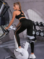 Women Tie Dye Hollow Out Leggings Sports Yoga Pants Fitness Sportswear