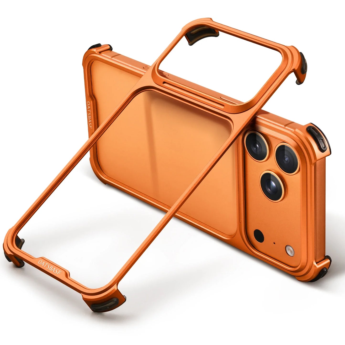 Oatsbasf Metal Phone Case for iPhone 17 Pro Max /17Pro No Back Design Protective Cover Shockproof Bumper Compatible With MagSafe