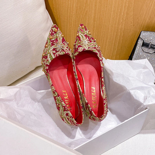 Ladies High Heels Pointed Toe Shaped Heel High 5cm and 7cm Wedding Shoes