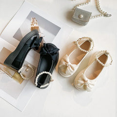Girls Leather Shoes for Wedding Party Early Autumn