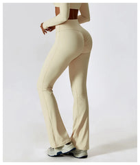 Women Wide-leg Pants Yoga Leggings Tights High Waist Leisure Flared Pants Dance