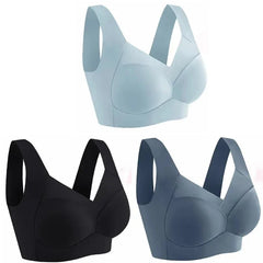 Ice Silk Seamless Sport Bra Gather Prevent Sagging Underwear No Steel Ring