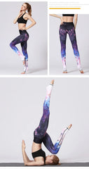 Cloud Hide Yoga Pants Women High Waist Trainer Sports Leggings Long Tights Floral