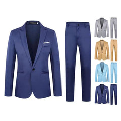 Tuxedo for Mens: Men Slim Fit Pants Set Men Pants Set Stylish Men's Business Suit Sets