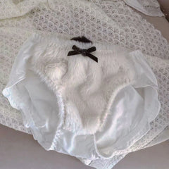 Womens Anime Cartoon Panda Plush Bra and Panty Set without Underwire Furry