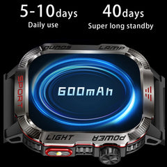 Outdoor Sports Smart Watch Men 2.01" GPS Tracker Compass LED Flashlight 600mAh Battery Waterproof Bluetooth Call Smartwatch Man