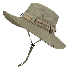 Men Bucket Hat Outdoor UV Protection Wide Brim Panama Safari Hunting Hiking Hat
