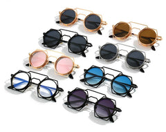 OEC CPO Steampunk Round Sunglasses Women Men 2023 Metal Mesh Personality Sun Glasses Female Eyewear Goggle UV400 Shades Oculos