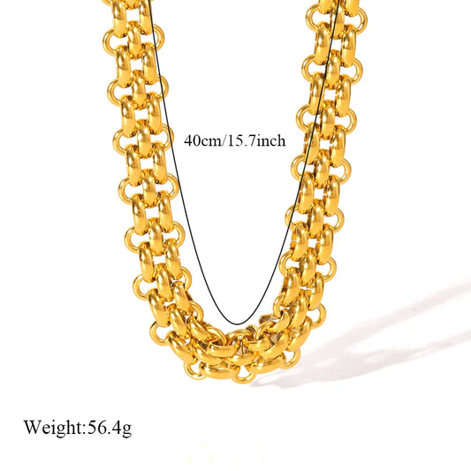 316L Stainless Steel Metal Cuban Chain Necklace For Women Hip Hop Punk Waterproof