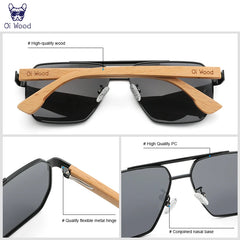 Sunglasses For Men Women Square Metal Sun Glasses Blue Lens