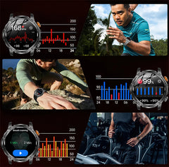 LIGE Military Smart Watch Men 1000mAh Battery Outdoors LED Flashlight Waterproof Heart Rate Sport BT Call 1.7" AMOLED Smartwatch