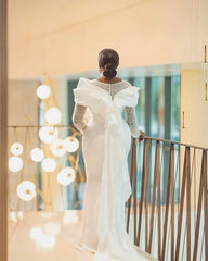 White Bridesmaid Dresses: Wedding Dresses Mermaid Long Sleeves Lace Aso Ebi Women