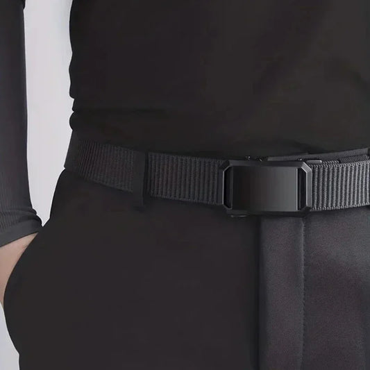 Automatic Buckle Belt Canvas Tactical Workwear Casual Outdoor Military Training Pants Belt Men Fashionable Multifunctional Belt