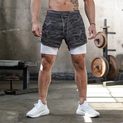 Running Shorts Men 2 In 1 Double-deck Quick Dry GYM Sport Shorts Fitness Jogging