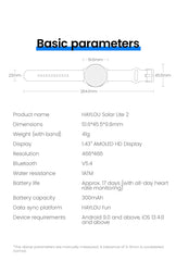 HAYLOU Solar Lite 2 Smartwatch 1.43'' AMOLED Display 24h Health Monitoring 150+ Sports Modes Voice Calling Smart Watch 1ATM