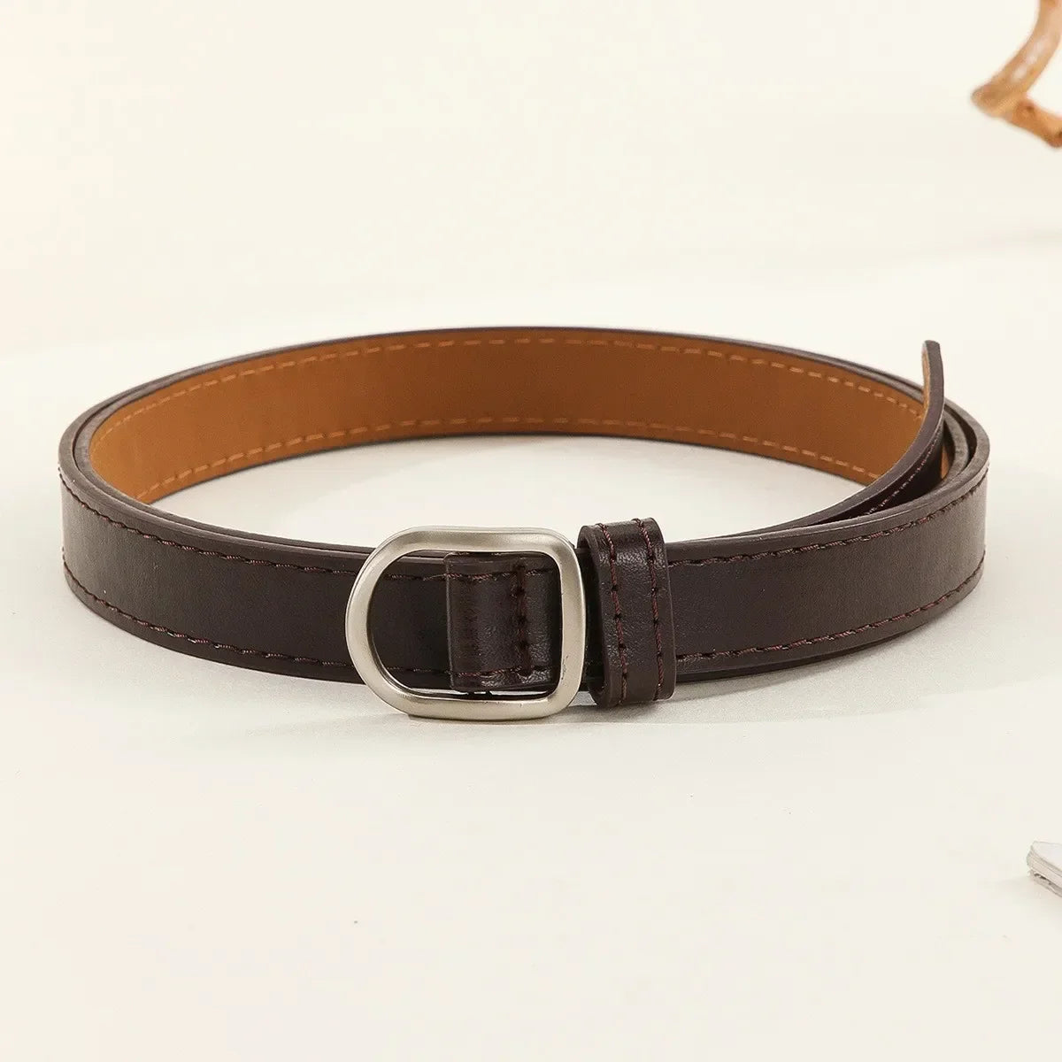 Men Belt Casual Simple Perforated Women'S Belt Paired With Jeans Men'S Belt Pu Leather Belt