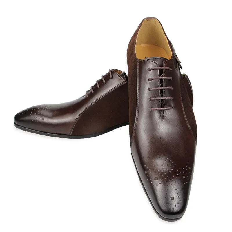 Mens Dress Shoes Wedding Man Shoe Cow Leather Genuine Luxury Fashion Brogue