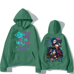 Arcane Jinx Hoodies Man Women Harajuku Clothing Hot Anime Arcane Pullovers Unisex