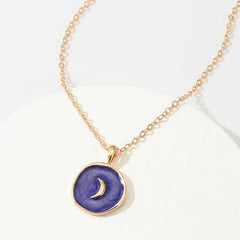 Colorful Moon Star Lightning Pendant Necklaces For Women Girls Enamel Fashion