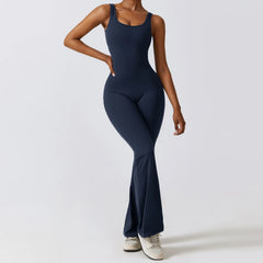Women Jumpsuits One-Piece Yoga Suit Dance Belly Tightening Fitness Workout Set
