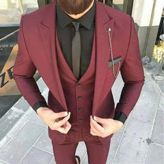 Men Blazers Sets 3 Pieces Wedding Suits Elegant Formal Business